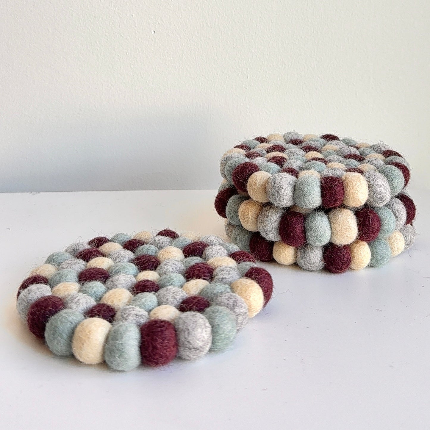 Felt Ball Coasters - Set of 4